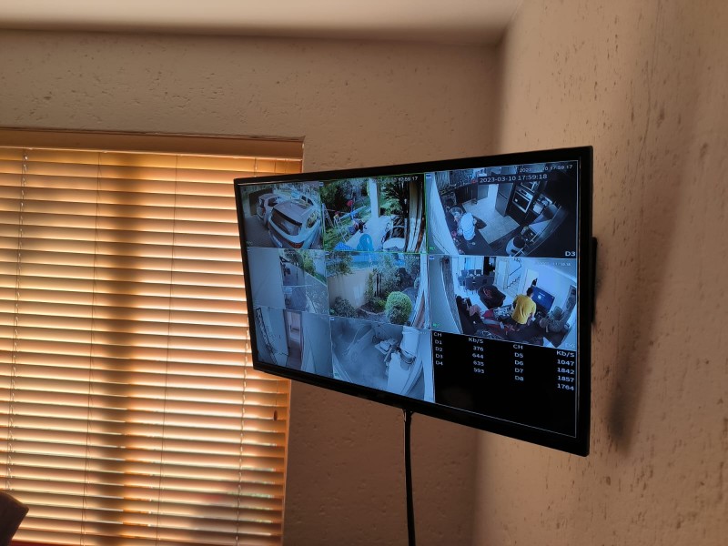 CCTV security camera monitor display